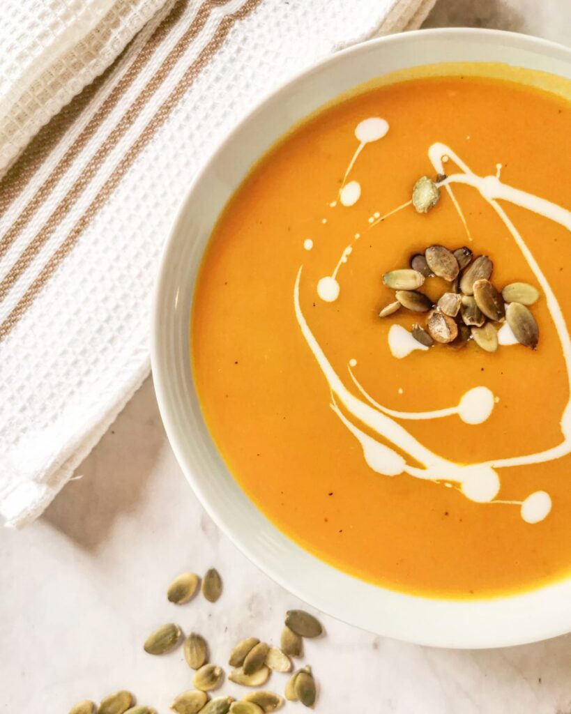 Vellutata di zucca e latte di cocco